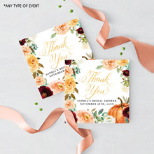 Load image into Gallery viewer, Fall in love Bridal Shower Welcome Sign Personalized Printed Fall leaves Welcome Sign Orange and White Fall Bridal Shower {Amber Collection}
