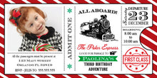 Load image into Gallery viewer, Train birthday invitation, Christmas photo cards, Vintage Train Party, Christmas Photo Cards, Printed or Printable File Free Shipping

