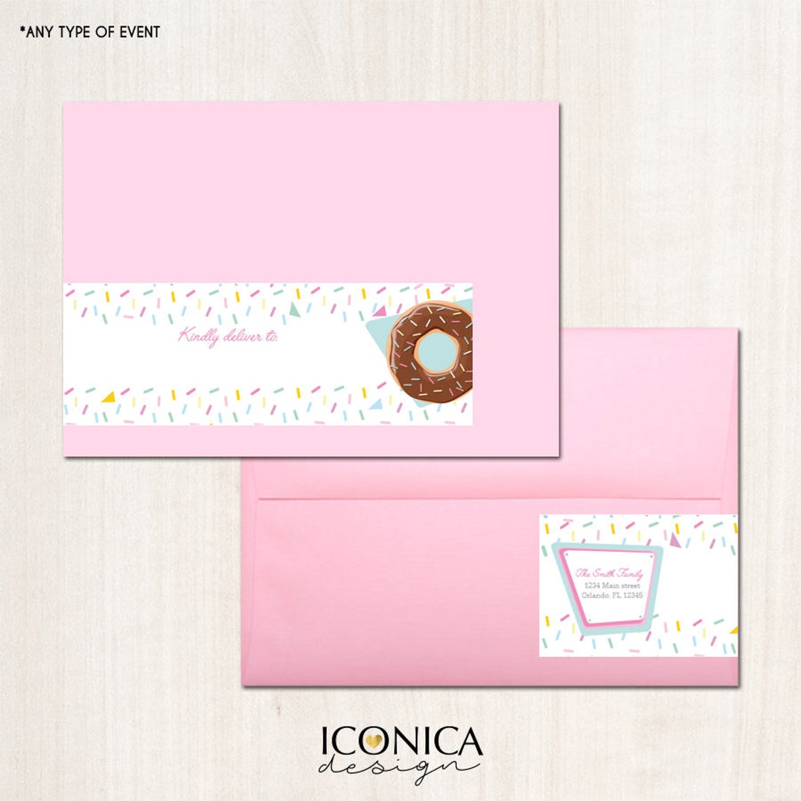 Envelope Wraps - Return Labels || A La Carte || Single Party Item Of Any Of Our Party Collections || Made To Match Any Id Invitation