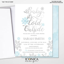 Load image into Gallery viewer, Winter Wonderland baby Shower Invitation, Wonderland christmas cards Holiday card, Printed or Printable File Free Shipping IBS0025
