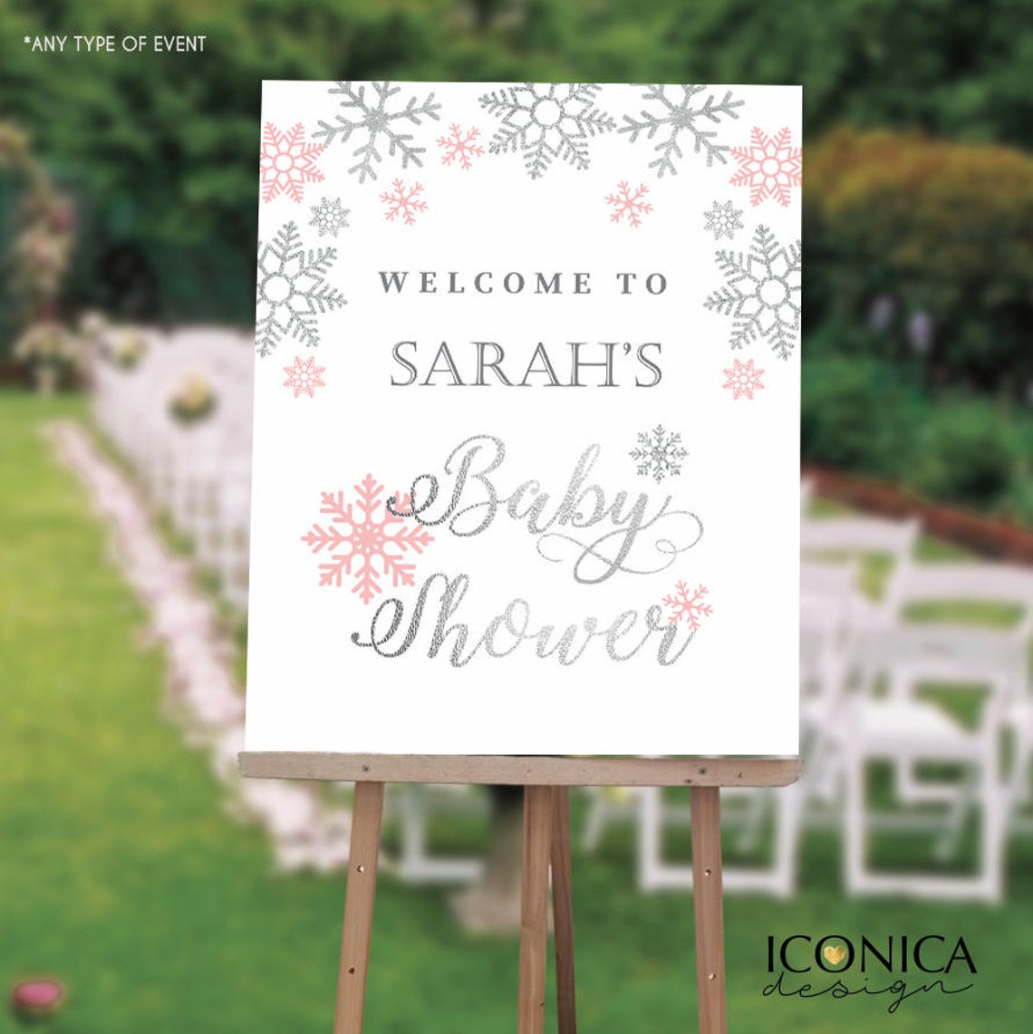 Winter Wonderland baby Shower Invitation, Wonderland christmas cards Holiday card, Printed or Printable File Free Shipping IBS0024
