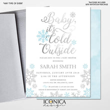 Load image into Gallery viewer, Winter Wonderland baby Shower Invitation, Wonderland christmas cards Holiday card, Printed or Printable File Free Shipping IBS0025
