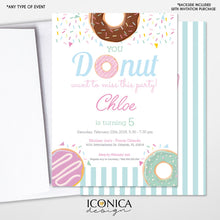 Load image into Gallery viewer, Donut Party Invitations Donut Birthday Party, Sprinkle party, Baby Sprinkle Invite, Printed - Printable File, Free Shipping IBD0054
