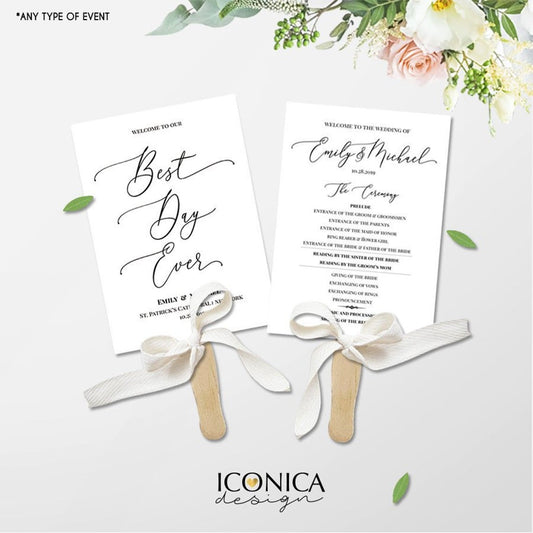 Wedding Program || a La Carte || Booklet Template or Printed Cards 5x7" Made To Match Any ID item or design, Classic Wedding Ceremony Programs
