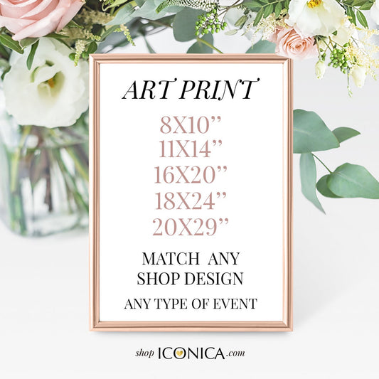 Custom Art Print, Party Sign personalized ||a La Carte || Made To Match Any Invitation, backdrop or Collection from our shop