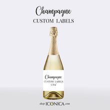 Load image into Gallery viewer, Custom mini champagne bottle labels, Wedding mini wine bottle labels, mini champagne bottle labels birthday Personalized Set of 10, Any text
