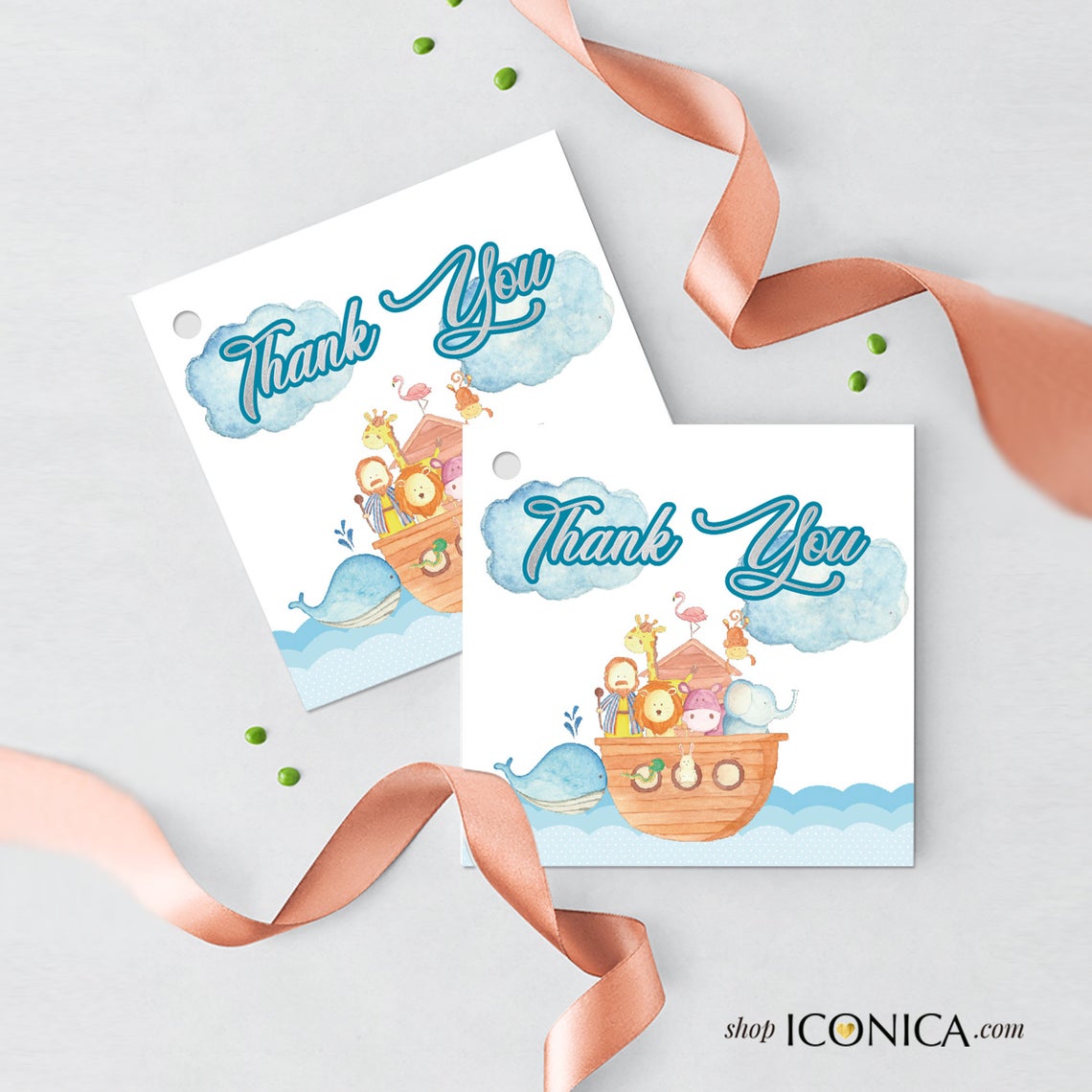 Noah's ark Baptism invitation, Noah's ark Cards, Any Age or type of Event