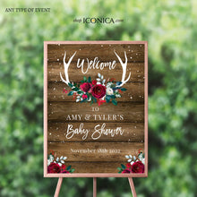 Load image into Gallery viewer, Oh deer Baby shower Invitation, Fall Party invitation any age, Fall Leaves Invite, Fall Dinner party Invite Roses Christmas Invitation

