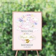 Load image into Gallery viewer, Unicorn Birthday Invitation | Unicorn Birthday Decorations | Unicorn Birthday Card | Any age | Unicorn Watercolor Collection
