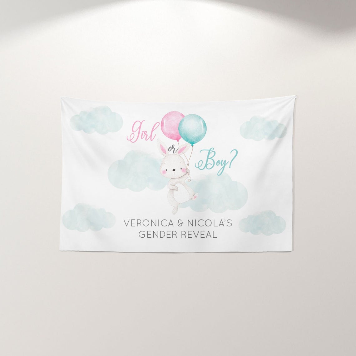 Bunny Gender Reveal Thank you Cards, Gender Reveal, Boy or Girl, Easter, Spring Parties, Bunny Boy or Girl, Favor, Thank You Cards A2 Cards thick matte paper 120#