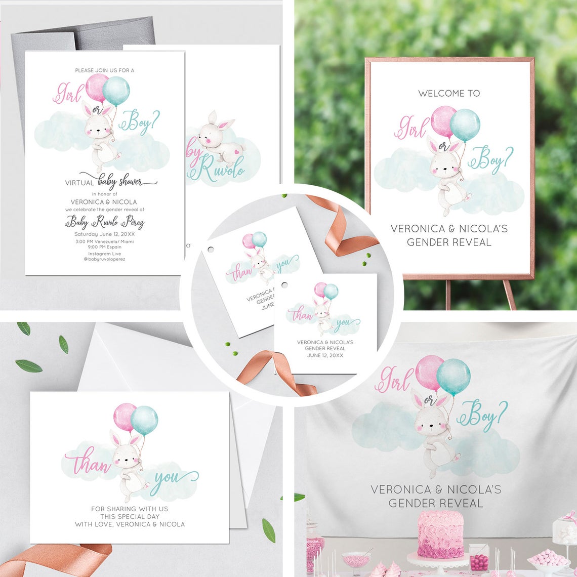 Bunny Gender Reveal Invitations, Gender Reveal Invitation, Easter, Spring Parties, Gender Reveal, Boy or Girl Card, Bunny Boy or Girl invite, Boy or Girl invitation