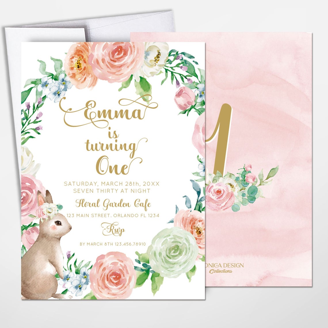 Bunny Floral Diaper Raffle Cards 3.5x2.5" Bring a Pack of Diapers Cards, Spring Parties, Floral Bunny Baby Shower, Personalized Cards, Printed Cards, Easter