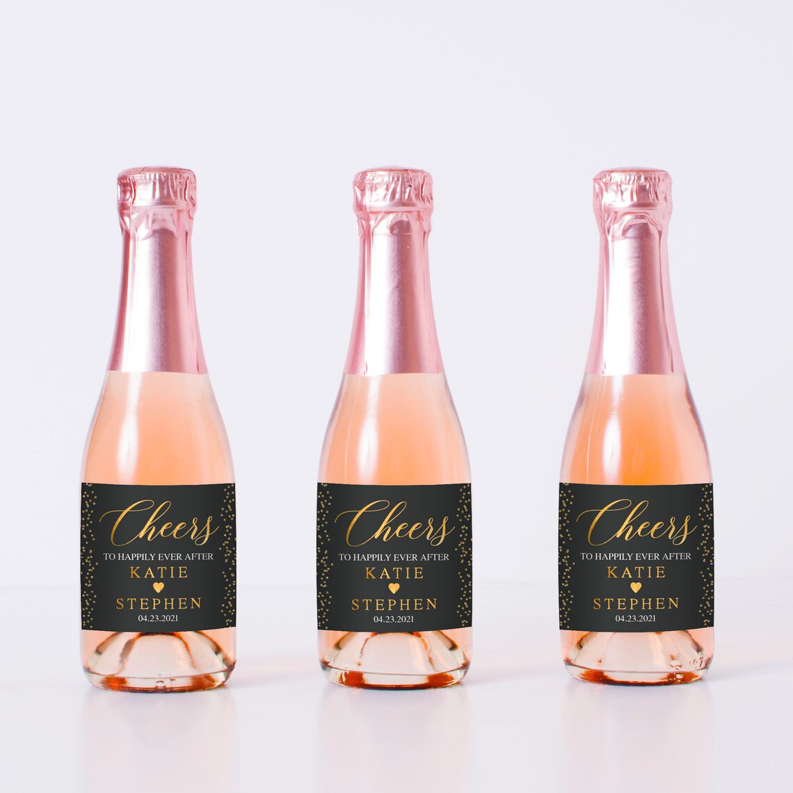 Custom mini champagne bottle labels, Wedding mini wine bottle labels, mini champagne bottle labels birthday Personalized Set of 10, Any text