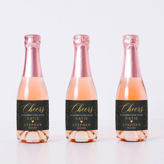Custom mini champagne bottle labels, Wedding mini wine bottle labels, mini champagne bottle labels birthday Personalized Set of 10, Any text