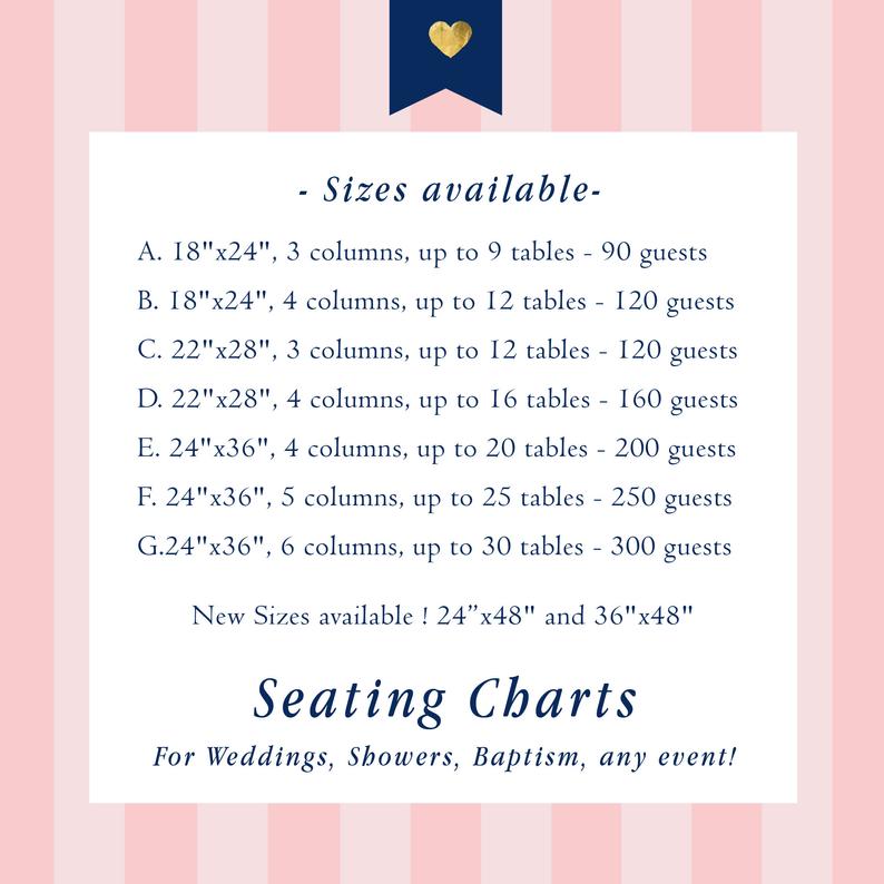 Bridal Shower Seating Chart Floral Navy Burgundy Blush Pink Board Decor Printed Seating Chart Guest List Chart Template {WISH Collection}