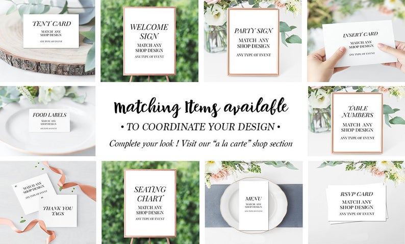 Wedding Program || a La Carte || Booklet Template or Printed Cards 5x7" Made To Match Any ID item or design, Classic Wedding Ceremony Programs