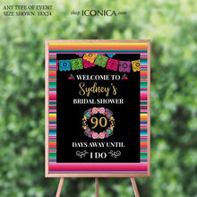 Load image into Gallery viewer, FIESTA Bridal Shower Welcome Sign, FIESTA theme Welcome sign Decor , LETs FIESTA Poster, Cinco de mayo,  Fiesta Bachelorette Sign
