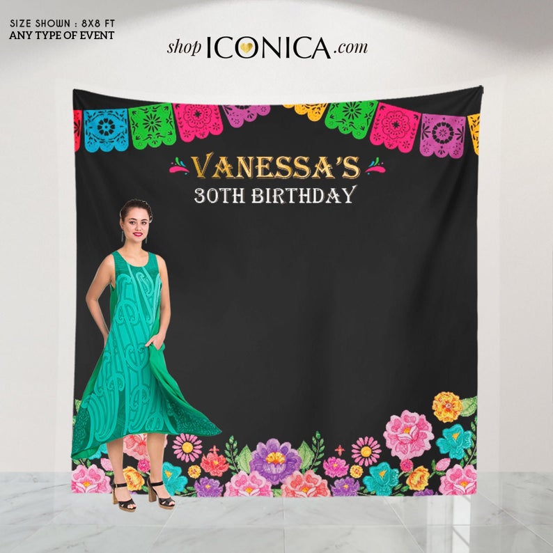 Cinco de Mayo Backdrop, Fiesta themed Backdrop,Mexican Backdrop, Fiesta Birthday Decorations,Bridal Shower Fiesta, Printed