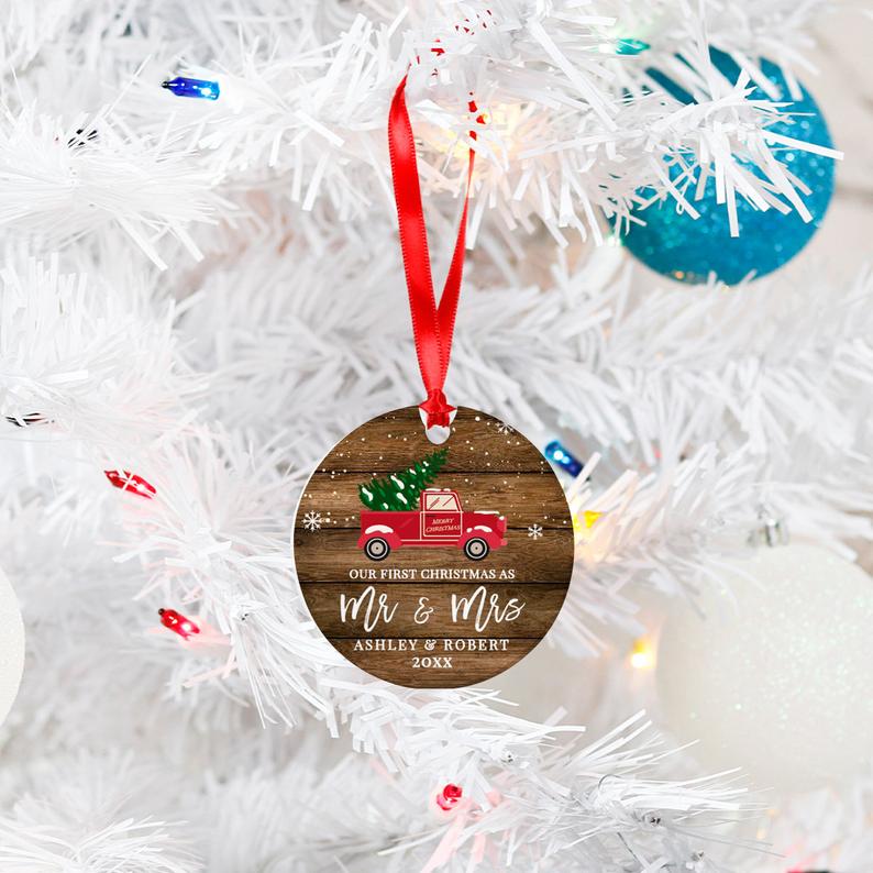 Christmas Ornament Personalized | Christmas Decoration | Holiday Gifts | Our first Christmas as Mr and Mrs | Holiday decor