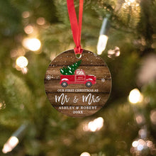 Load image into Gallery viewer, Christmas Ornament Personalized | Christmas Decoration | Holiday Gifts | Our first Christmas as Mr and Mrs | Holiday decor
