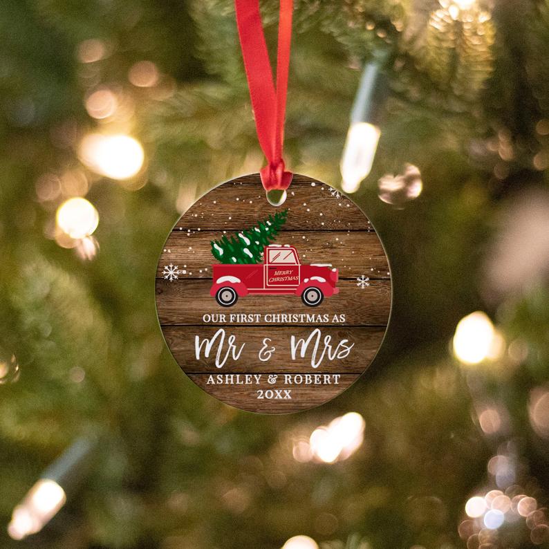 Christmas Ornament Personalized | Christmas Decoration | Holiday Gifts | Our first Christmas as Mr and Mrs | Holiday decor