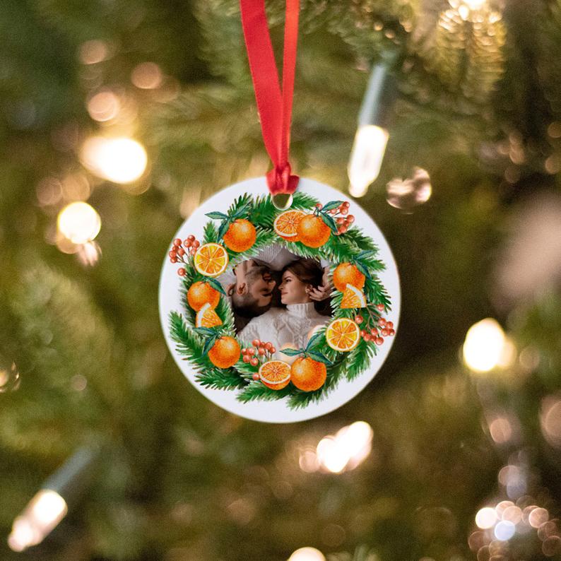 2020 Christmas Ornament Personalized Festive Citrus Christmas Decoration | Citrus Holiday Gifts | Any text | Citrus Holiday decor