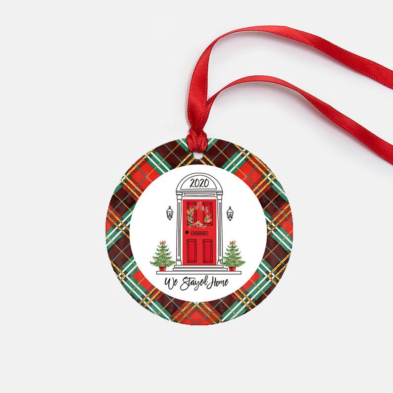 2020 Quarantined Christmas Ornament We stayed Home Christmas Decoration Personalized | Custom Holiday Gifts | Any text