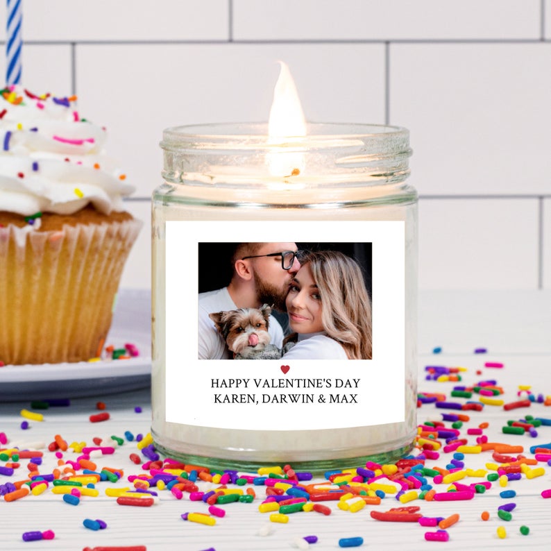 Valentine's day Gift Photo candle Personalized | Custom Birthday Gift | Engagement announcement | Custom candles | Personalized photo candle