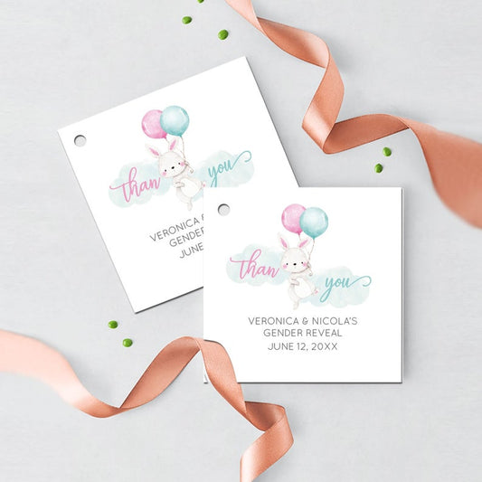 Bunny Gender Reveal Favor Tags, Gender Reveal Tags, Spring Parties, Easter,  Gender Reveal, Boy or Girl, Bunny Boy or Girl Tags, baby shower thank you tags