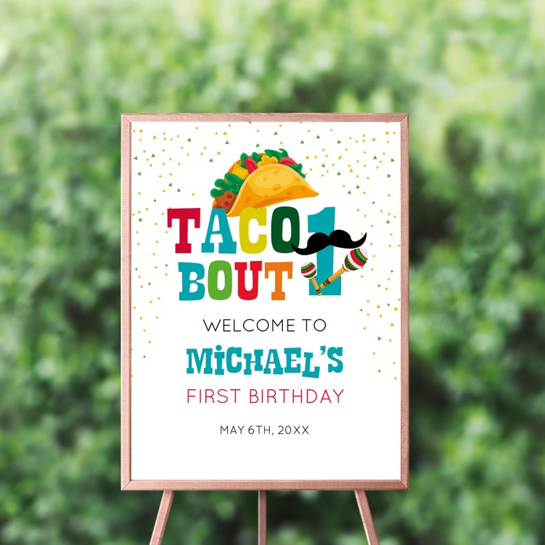 Taco About ONE Invitation,Fiesta theme 1st birthday Invitation,1st birthday Taco Bout a Party Card,Taco about turning one, Cinco de Mayo Card