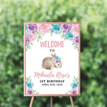 Load image into Gallery viewer, Bunny Favor Tags, Floral Bunny, Elegant Easter Bunny 1st Birthday, Spring Parties, Pastel Floral Tags, Thank You Tags, Printed Gift Tags, Easter
