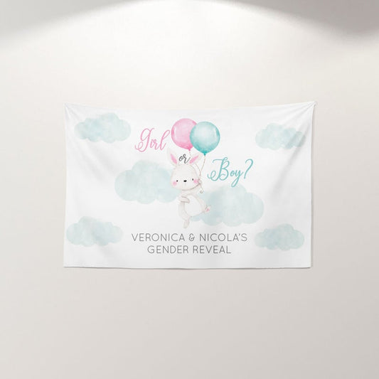 Bunny Gender Reveal Banner, Gender Reveal Banner, Spring Parties, Easter,  Gender Reveal, Boy or Girl, Bunny Boy or Girl Banner, Boy or Girl Banner, baby shower