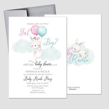 Load image into Gallery viewer, Bunny Gender Reveal Favor Tags, Gender Reveal Tags, Spring Parties, Easter,  Gender Reveal, Boy or Girl, Bunny Boy or Girl Tags, baby shower thank you tags
