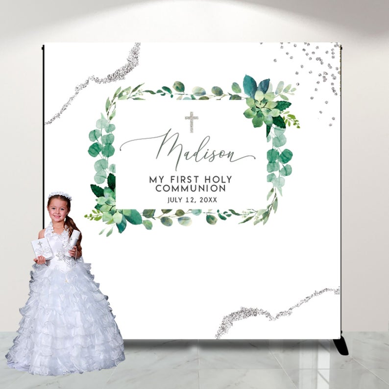 First Communion Cards Succulents Greenery Thank you Cards Handcrafted 3-layers Card Baptism Cards Bookmarks, Tarjetas de Recuerdo