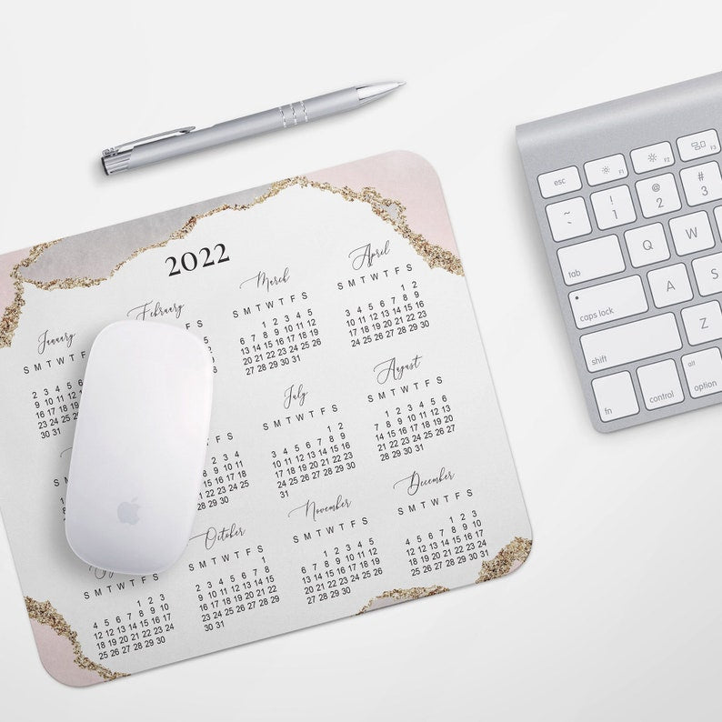 Christmas Gift MOUSE PAD CALENDAR Geode Mouse Pad, Desk Mouse Pad, Calendar 2022, Desk accessories, Personalized Mouse Pad MP0007