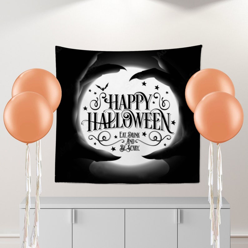 halloween photo backdrop personalized, halloween party decorations, Halloween background, Happy Halloween banner Horror Night Bash