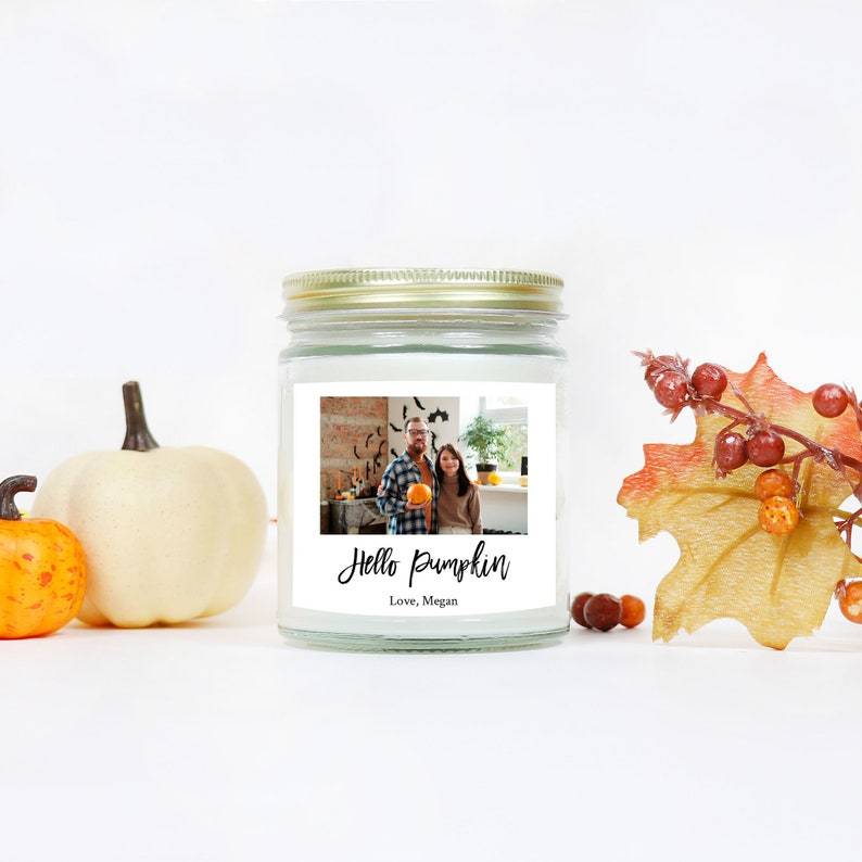 Halloween Photo Candles | Fall candle Personalized | HouseWarming Gift