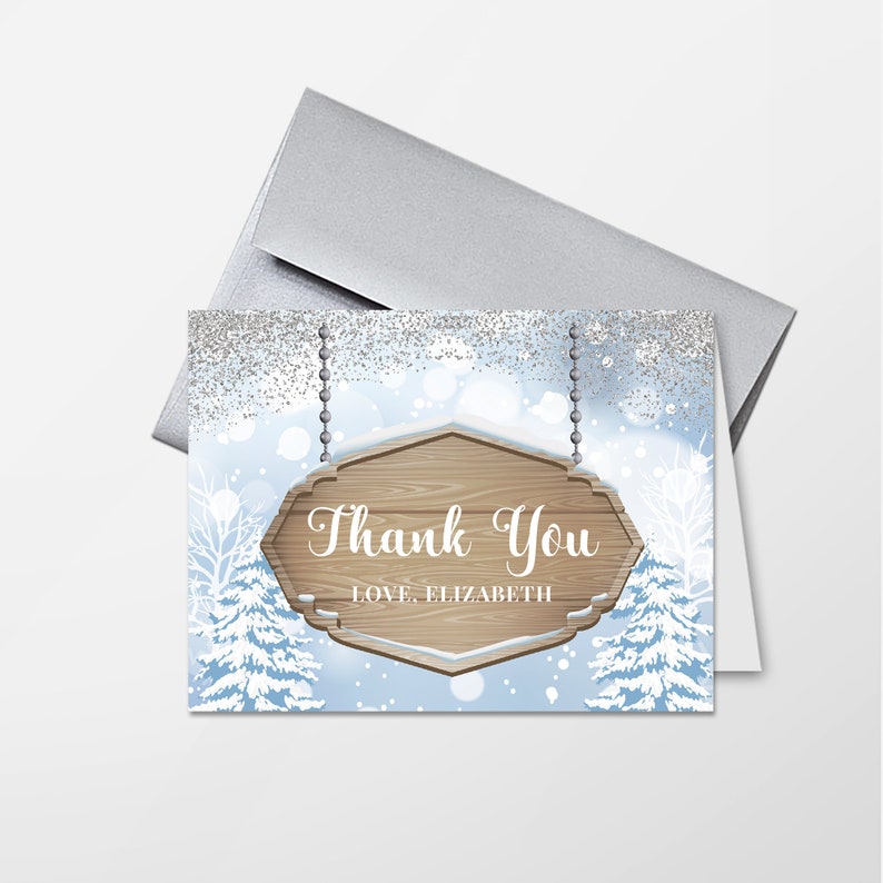 Winter Wonderland Baby Shower Invitations or First Birthday Printed, winter wonderland invitations, winter wonderland Christmas invitations