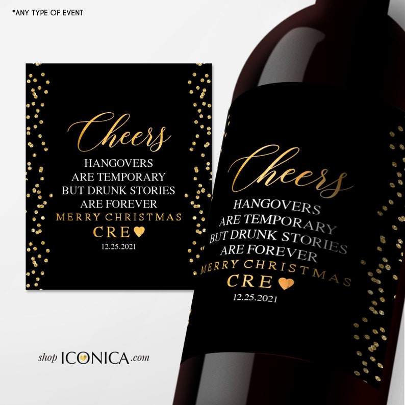 Wine labels 2021 Champagne labels Funny Christmas Wine Label Personalized 2021 beer labels, Christmas stickers personalized