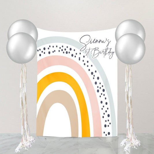 Boho Rainbow Birthday Decorations Personalized Boho Rainbow Banner,Boho Rainbow 1st Birthday Backdrop Any age, any colors any type of event