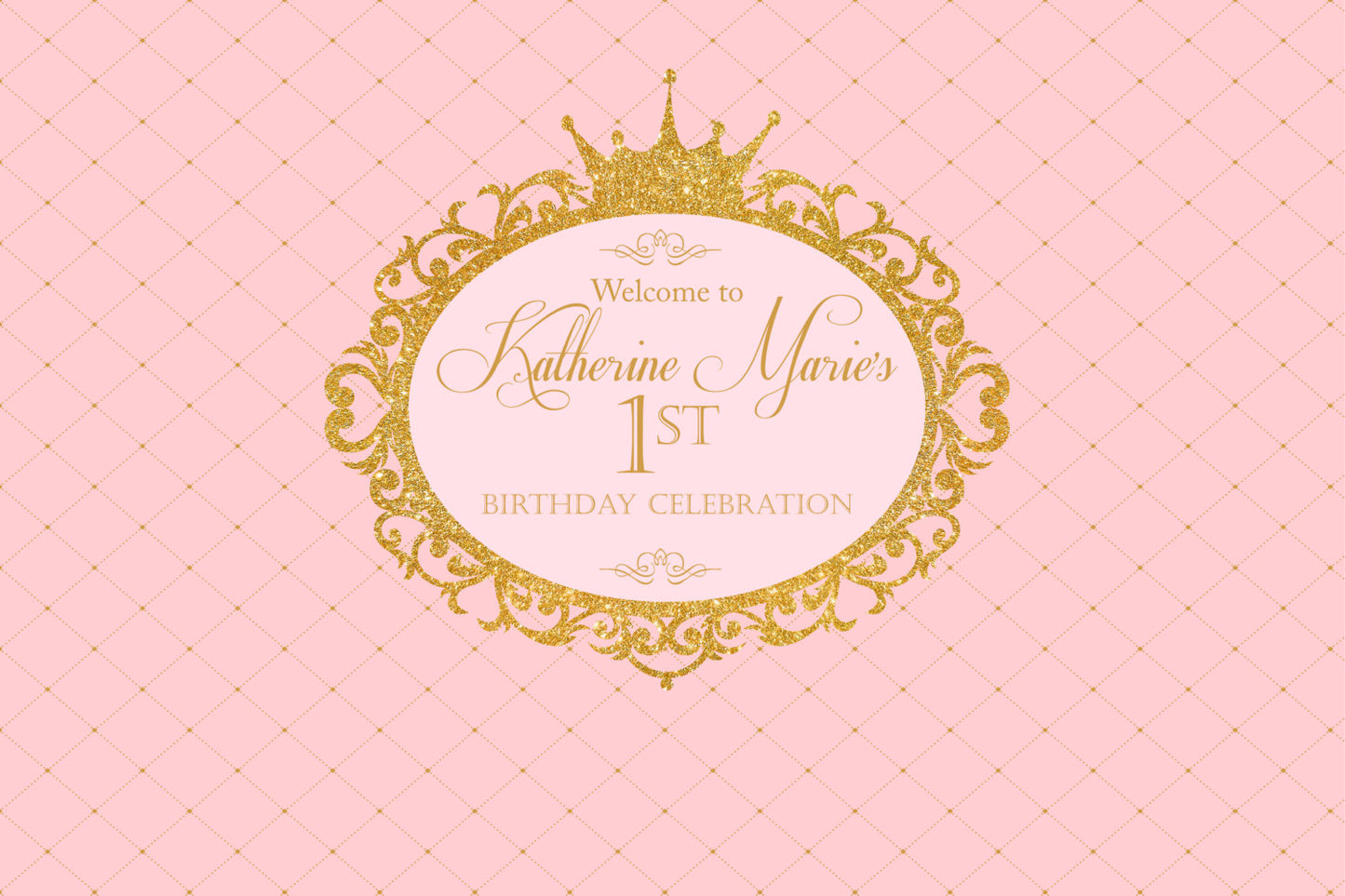 Pink And Gold Backdrop Princess Party Backdrop | Royal Party Backdrop | Any Type Of Event | Any Age | Printed Or Printable File Bbd0016