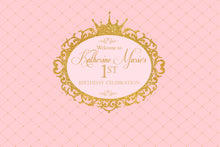 Load image into Gallery viewer, Pink And Gold Backdrop Princess Party Backdrop | Royal Party Backdrop | Any Type Of Event | Any Age | Printed Or Printable File Bbd0016

