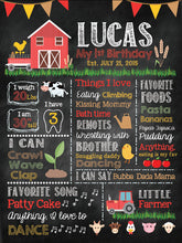 Load image into Gallery viewer, First Birthday Chalkboard Sign, Farm 1st Birthday Poster, Farm Birthday Bash, Little Farmer Poster, Printed or Printable File CBD0035
