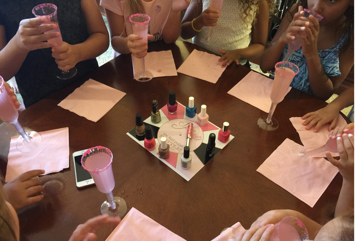 French Birthday Party Game "Spin the (nail polish) bottle" Parisian Party Pink and Gold Black and White | Printable Game DIY Size: 8x10"