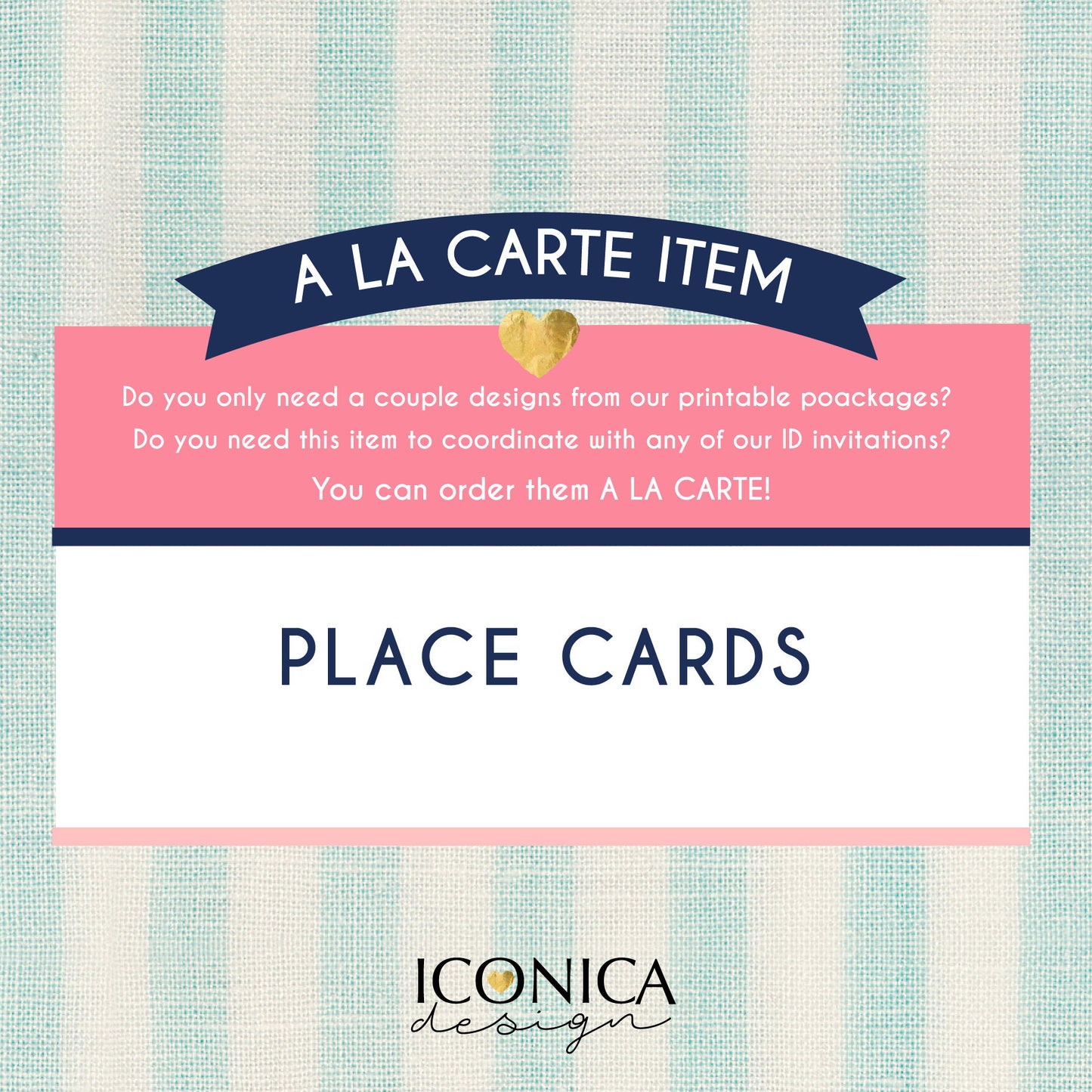Place Cards to match any of our collections - Tent Cards || A la carte || Single Party Item  | Printed Cards