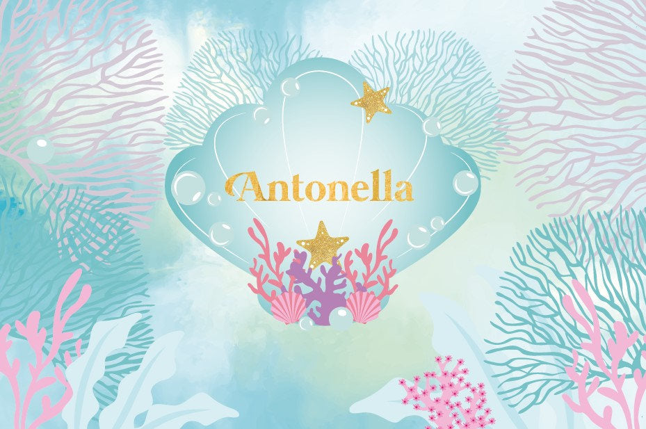 Under The Sea Backdrop, Mermaid party backdrop, Mermaid Birthday Banner, Summer Party Backdrop, Printed Or Printable BAE0022
