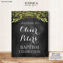 Load image into Gallery viewer, Baptism Chalkboard Sign - Olive Branches Baptism Poster - Any type of Event Or Info - Digital Or Printed SWBP001
