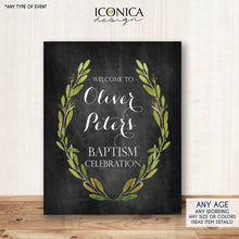 Load image into Gallery viewer, Baptism Chalkboard Sign - Olive Branches Baptism Poster - Any Type Of Event Or Info - Digital Or Printed SWBP002
