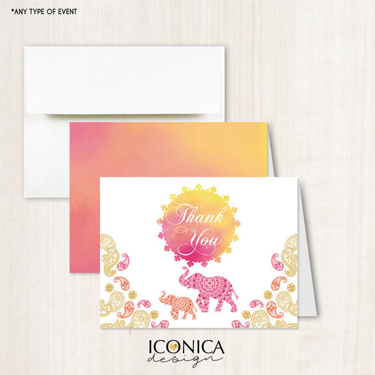 Moroccan Cards, Indian Party, Thank You Cards //set Of 10// A2 Folded / White A2 Envelopes Included / Non Personalized - Printed Cards