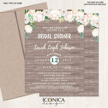 Load image into Gallery viewer, Bridal Shower Welcome Sign, Garden Party, Rustic Welcome Sign, Floral Welcome Sign, Bachelorette Party Decor, Printed or Printable File
